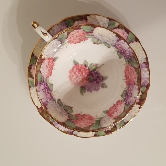 1950s Paragon Double Warrant Bone China Teacup & Saucer Set A563 / Hydrangeas - Picture 11 of 17